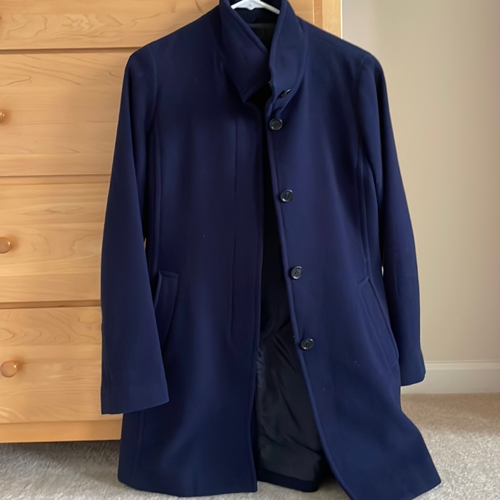 Uniqlo Navy Wool Blend Coat